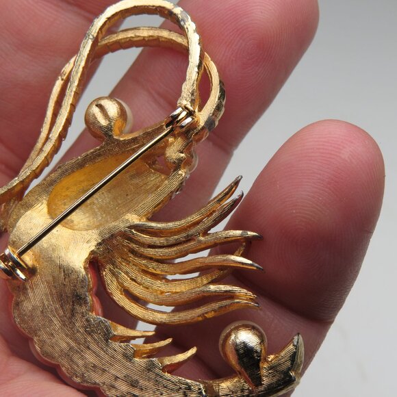 18k Vintage coral Brooch Pin - Picture 4 of 5